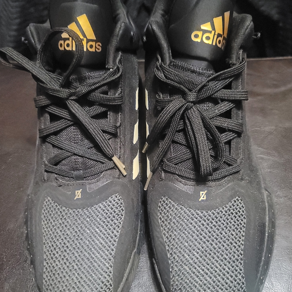 Adidas Men's Black and Gold Athletic Shoes